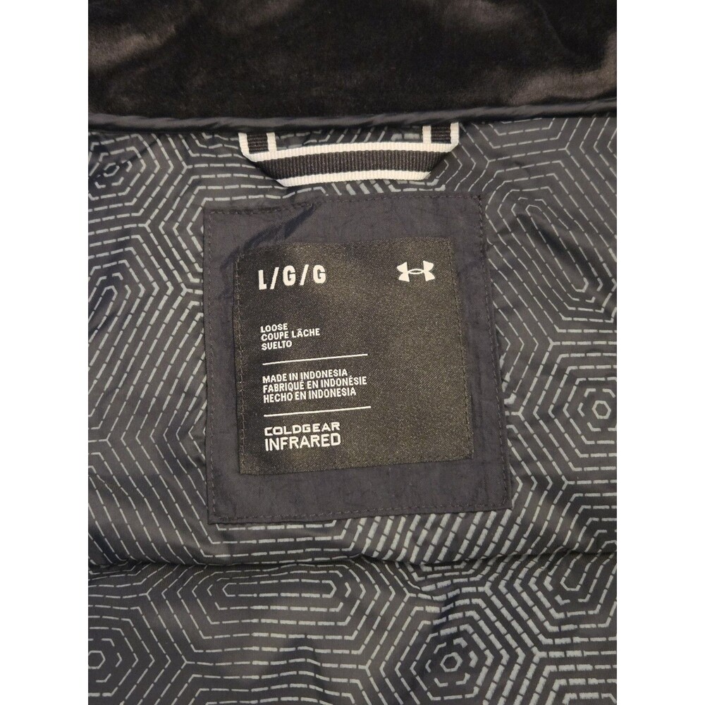 NWT Under Armour ColdGear Crinkle Down Jacket Womens Large Black 700 Fill Hooded - Picture 5 of 13